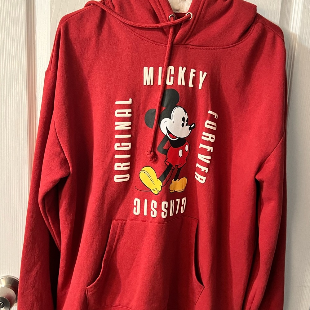 Disney Red Mickey Mouse Hoodie Sweatshirt